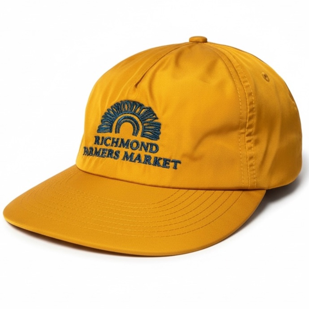 WELD MFG Richmond Farmers Market Nylon Hat Orange Teal Logo Adjustable Snapback